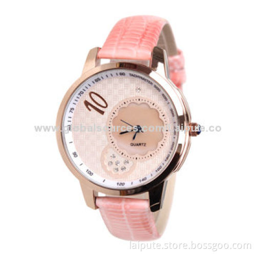 Fashion Ladies' Watches, Alloy Case and Leather BandNew